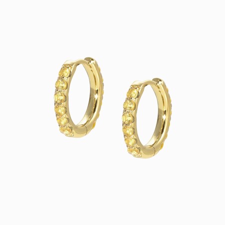 Nomination Lovelight Gold Small Hoops with Yellow CZ