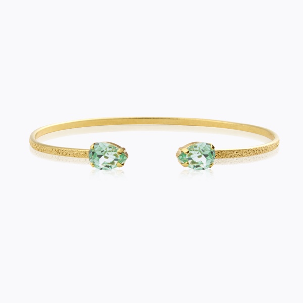 Caroline Svedbom Gold Petite Drop Bangle - Chrysolite