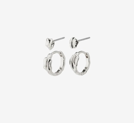 Pilgrim Earrings Peace Silver - Pack of 2