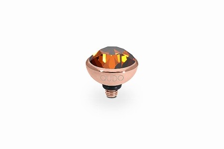 Qudo Rose Gold Topper Bottone 10mm - Smoked Amber