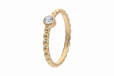 Qudo Gold Ring Matino Deluxe Crystal - Size 56