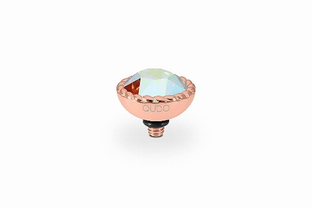 Qudo Rose Gold Topper Bocconi 11mm - Crystal Aurora Boreale