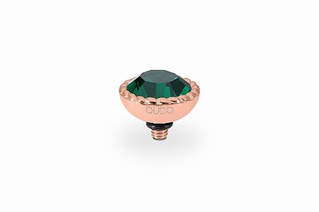 Qudo Rose Gold Topper Bocconi 11mm - Emerald