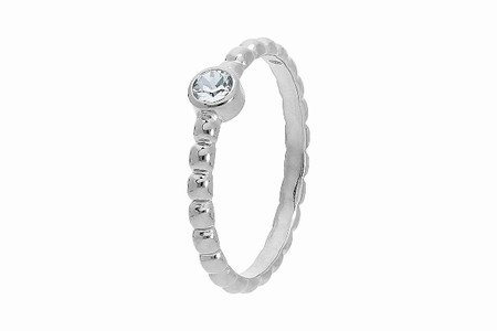 Qudo Silver Ring Matino Deluxe Crystal - Size 50