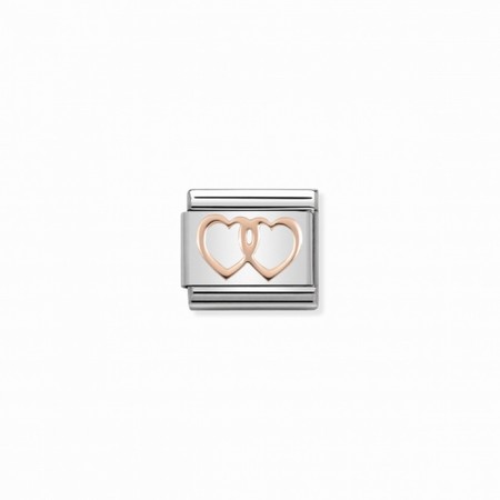 Nomination Rose Gold Double Heart Composable Charm