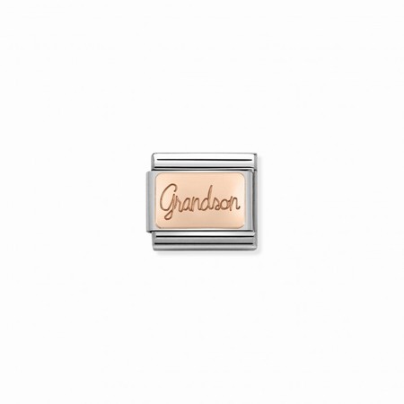 Nomination Rose Gold Grandson Plate Composable Charm