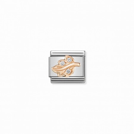 Nomination Rose Gold Leaf CZ Composable Charm