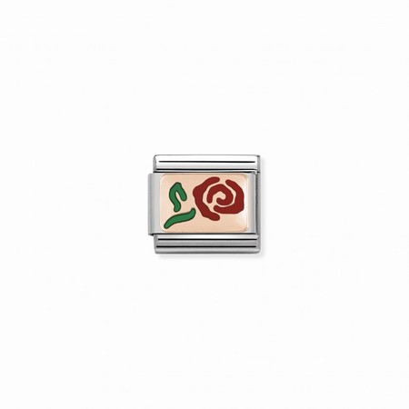 Nomination Rose Gold Red Rose Plate Enamel Composable Charm