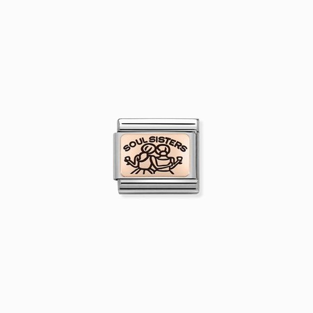 Nomination Rose Gold Soul Sisters Plate Composable Charm