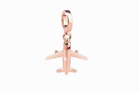 Rebecca Rose Gold Airplane Pendant