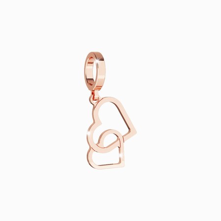 Rebecca Rose Gold Double Hearts Pendant