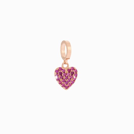 Rebecca Rose Gold Heart Pave Pendant