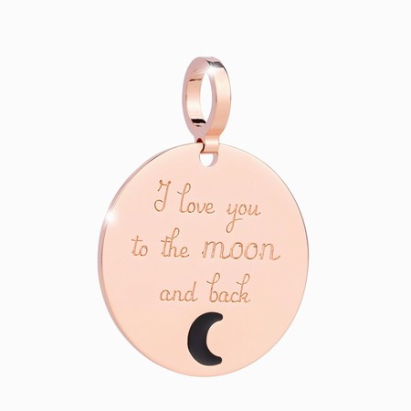 Rebecca Rose Gold Moon Pendant