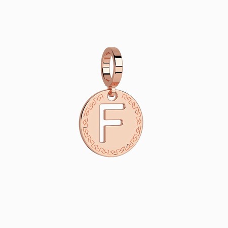 Rebecca Rose Gold Small F Pendant