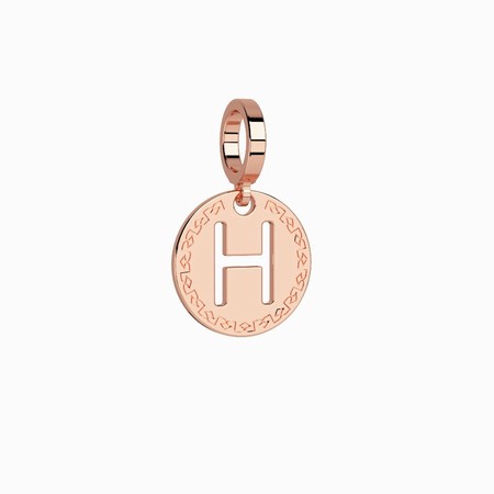 Rebecca Rose Gold Small H Pendant