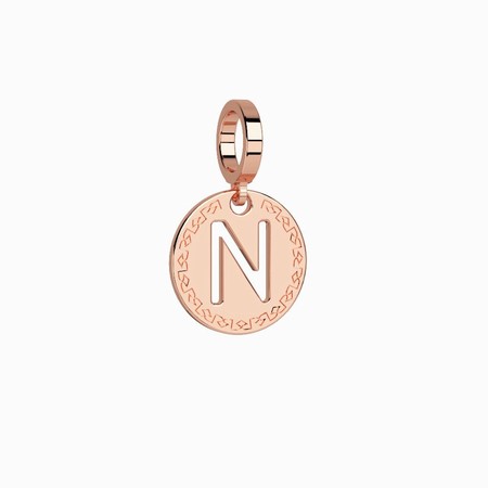 Rebecca Rose Gold Small N Pendant