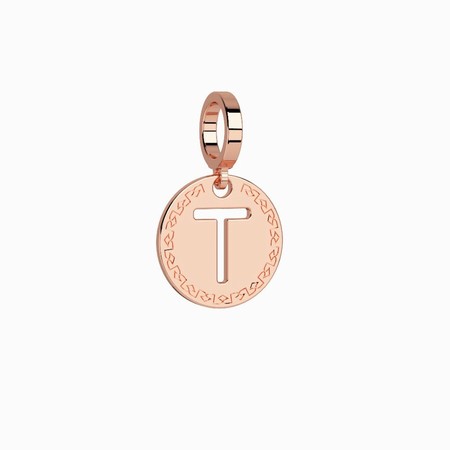 Rebecca Rose Gold Small T Pendant