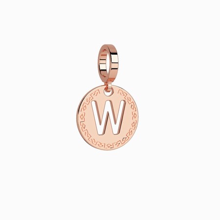 Rebecca Rose Gold Small W Pendant