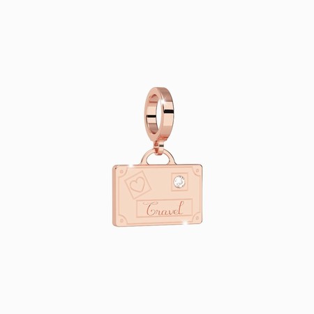 Rebecca Rose Gold Suitcase Travel Pendant