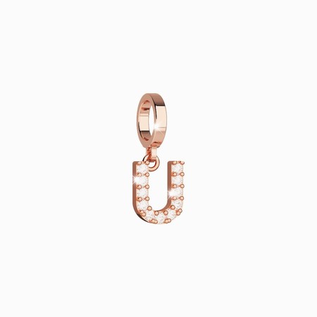 Rebecca Rose Gold U with CZ