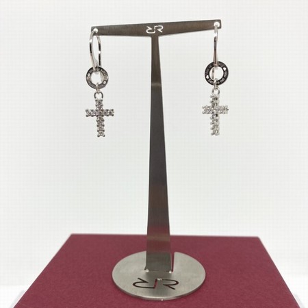 Rebecca Silver Cross Drop Earrings