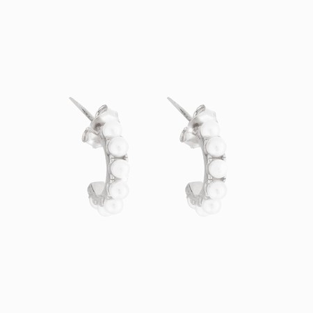 Rebecca Silver Pearl Earrings