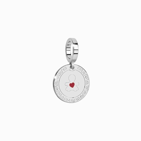 Rebecca Silver Baby Girl Heart Pendant