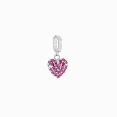 Rebecca Silver Heart Pave Pendant