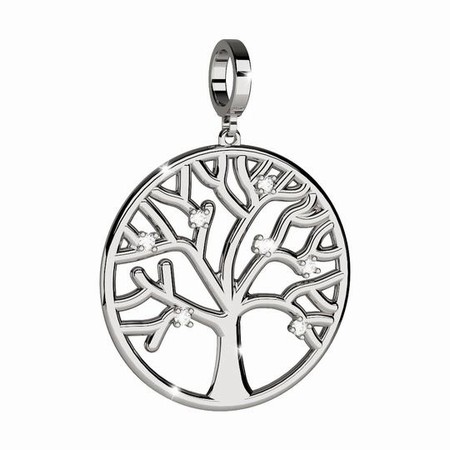Rebecca Silver Large Tree of Life Pendant with Stones