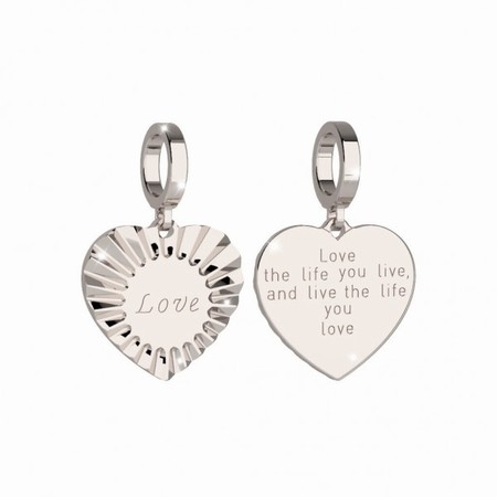 Rebecca Silver Love Quote Heart Pendant