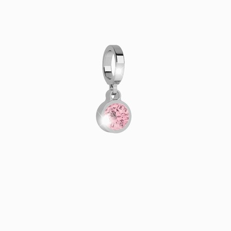 Rebecca Silver Pink Stone Pendant