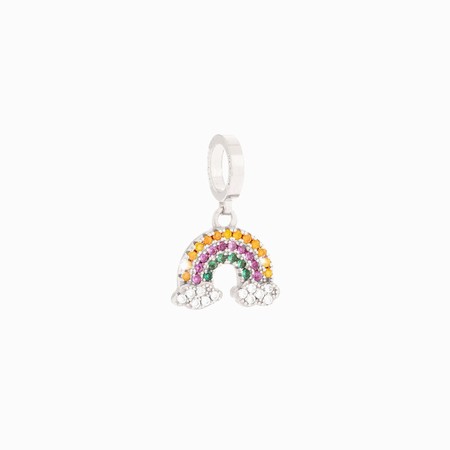 Rebecca Silver Rainbow Pave Pendant