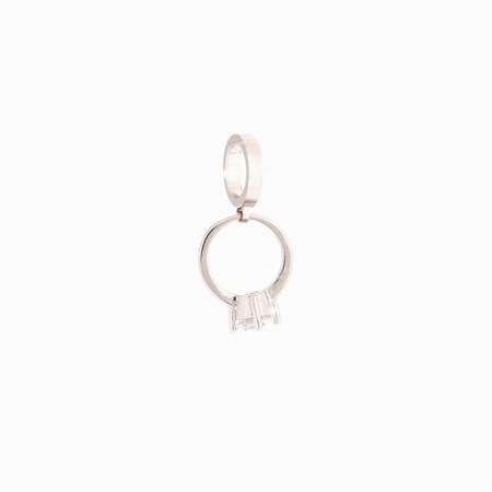 Rebecca Silver Ring Pave Pendant