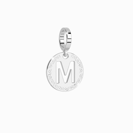 Rebecca Silver Small M Pendant