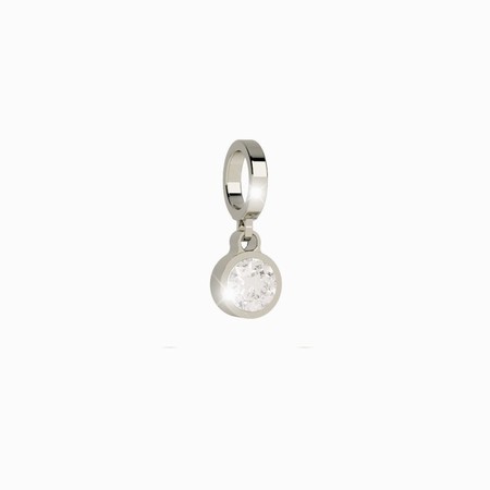 Rebecca Silver White Stone Pendant