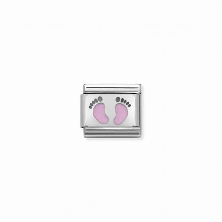 Nomination Silver Pink Footprints Composable Charm