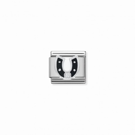 Nomination Silver Black Horseshoe CZ Composable Charm