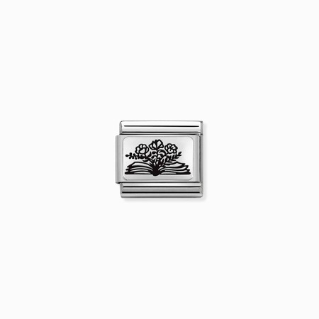 Nomination Silver Book with Flowers Composable Charm