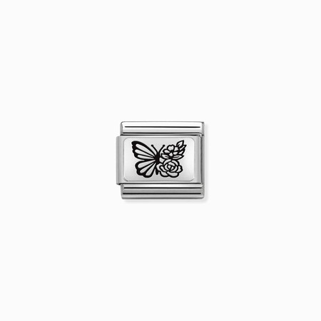 Nomination Silver Butterfly with Flowers Composable Charm