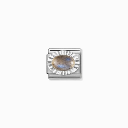 Nomination Silver Diamond Cut Oval Labradorite Stone Composable Charm