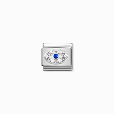 Nomination Silver Eye with White & Blue CZ Composable Charm