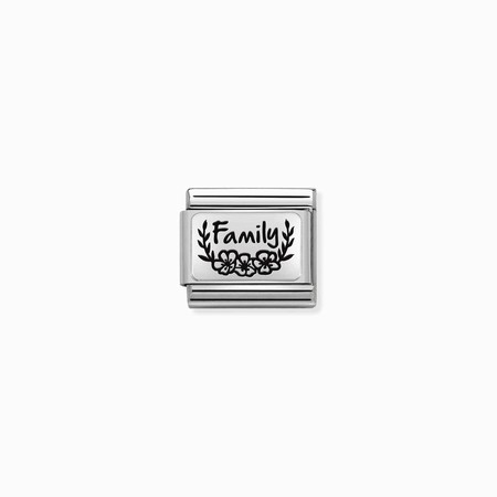 Nomination Silver Family with Flowers Composable Charm