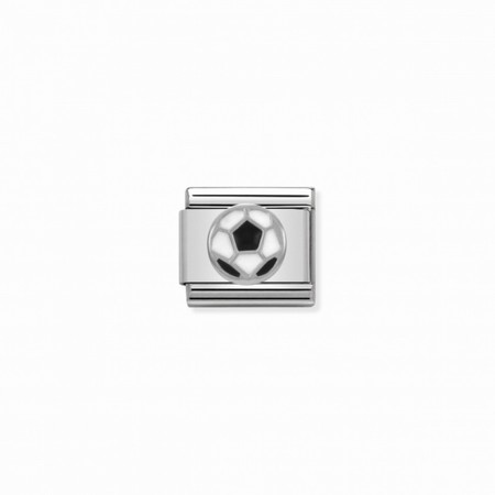 Nomination Silver Black & White Football Composable Charm