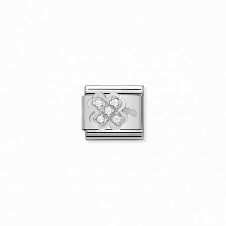 Nomination Silver Four-Leaf Clover CZ Composable Charm