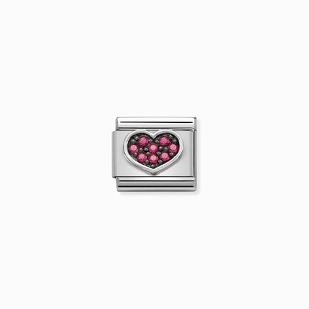 Nomination Silver Heart with Fuchsia CZ Composable Charm