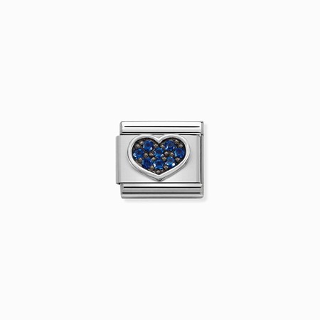 Nomination Silver Heart with Blue CZ Composable Charm