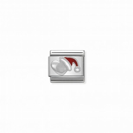 Nomination Silver Heart with Christmas Hat Composable Charm