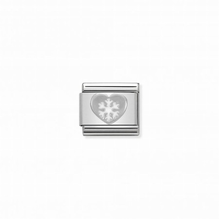 Nomination Silver Heart with Snowflake Composable Charm