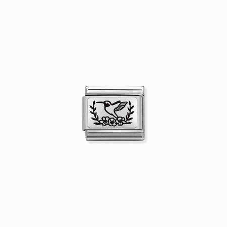 Nomination Silver Hummingbird with Flowers Composable Charm