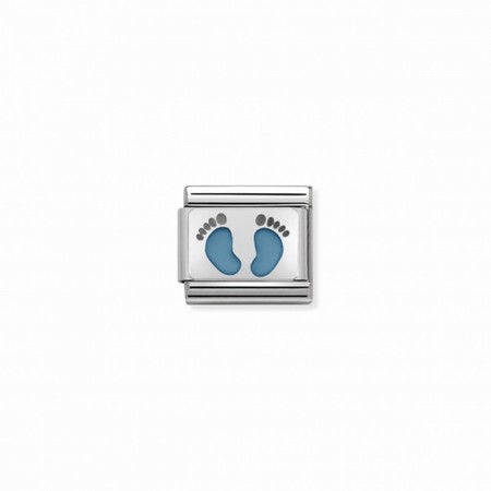 Nomination Silver Light Blue Footprints Composable Charm